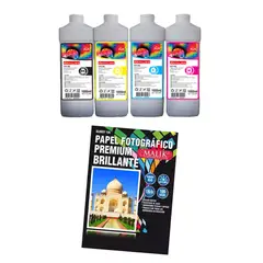 MALIK - Papel Glossy 135gm 100 hojas + 4 Litros para Epson L4260