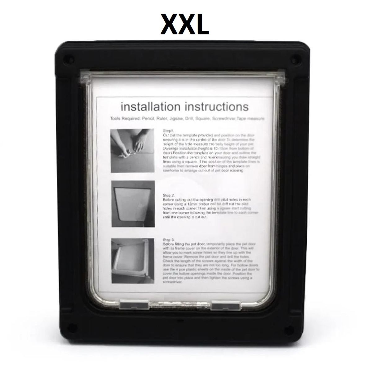 GENERICO - Puerta Xxl Negro Para Gato Perro Mascota, interno 37 x 29 Cm