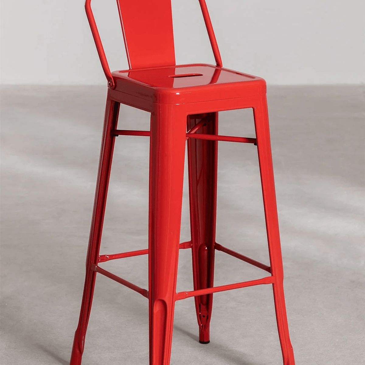 GENERICO - Pack 4 Taburetes Tolix 66 cm Rojo