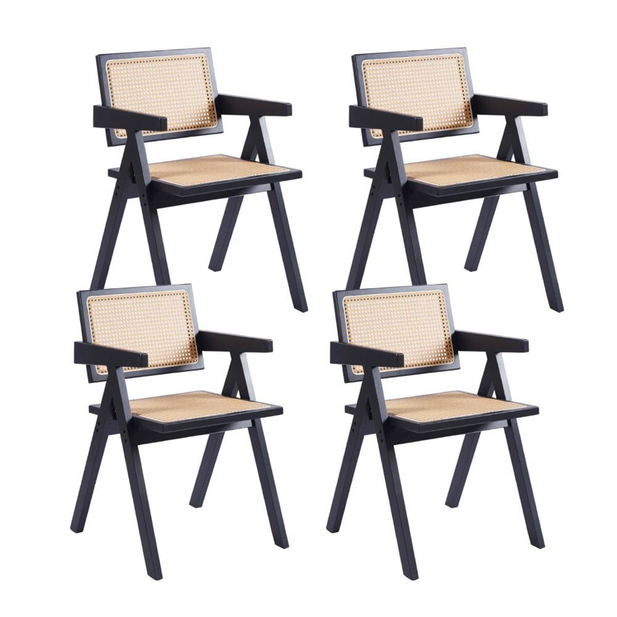 KLIK - Pack de 4 sillas Chandigarh de madera - Negras KLIK