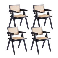 Pack de 4 sillas Chandigarh de madera - Negras