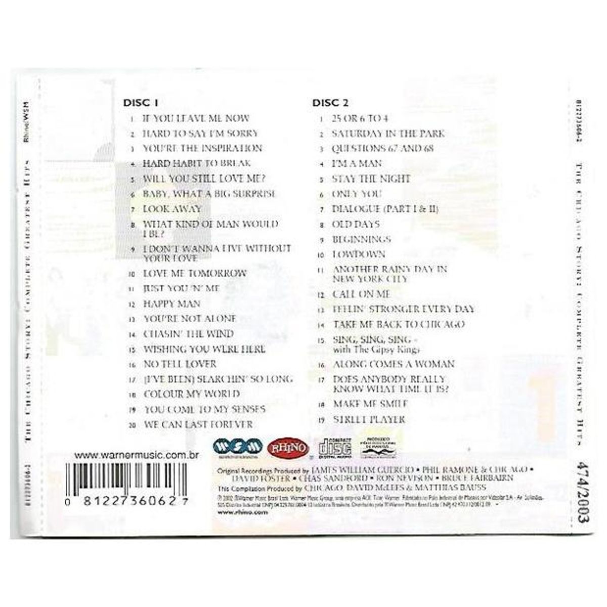 HITWAY MUSIC - CHICAGO - THE STORY 1967-2002 2CD - CD HITWAY MUSIC