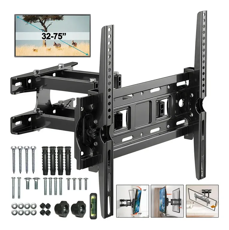 IRM Soporte Tv 32 A 75 Pulgadas Pared Ajustable Brazo Retractil Doble Reforzado Hasta 80kg R&L Group