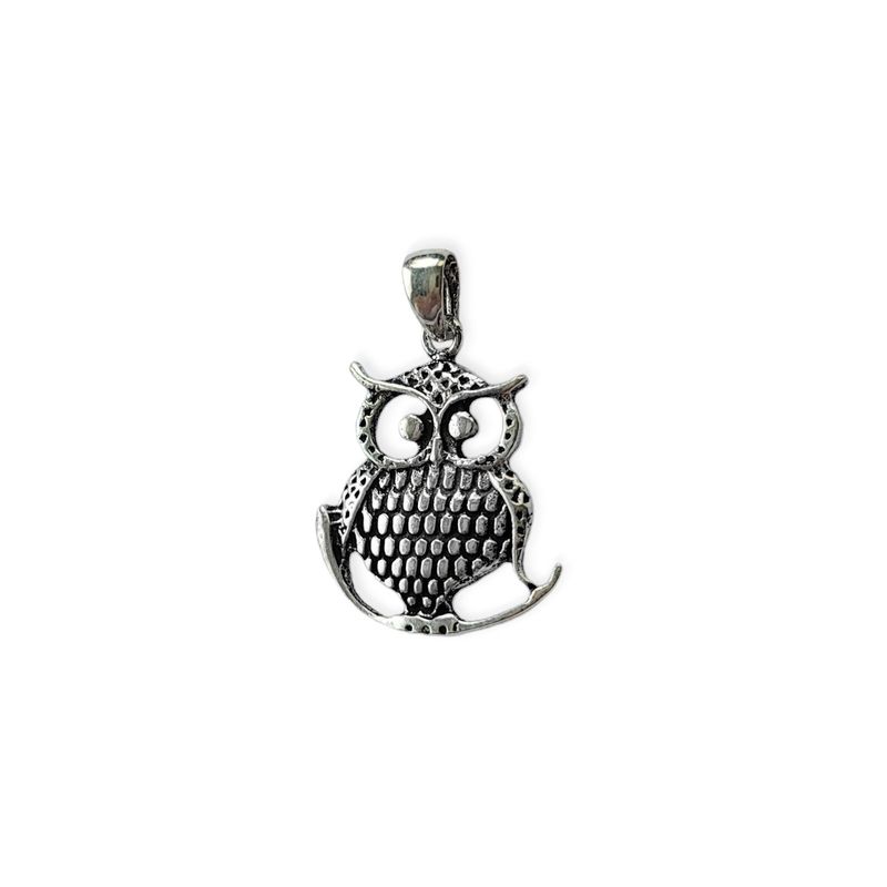 ANDREA COGGIOLA JOYAS - Colgante Lechuza Envejecida Plata Fina 925