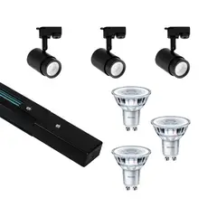 LED STUDIO - KIT RIEL MONOFÁSICO 1 MT + 3 FOCOS