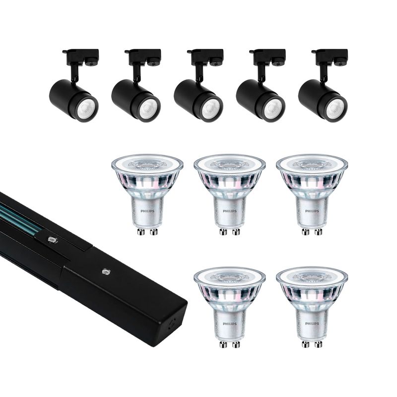 LED STUDIO - KIT RIEL MONOFÁSICO LED STUDIO 2 MTS + 5 FOCOS
