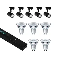LED STUDIO - KIT RIEL MONOFÁSICO 2 MTS + 5 FOCOS