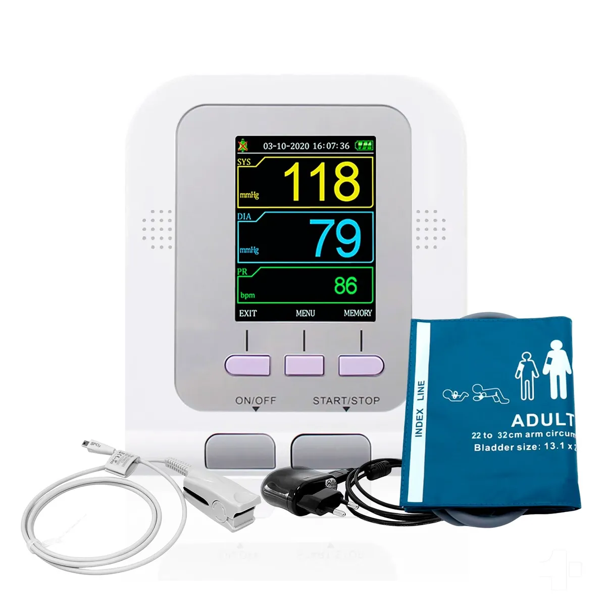 TOPMEDIC - CONTEC  Monitor Signos Vitales Esfigmomanómetro Electrico Toma Presion Oximetro