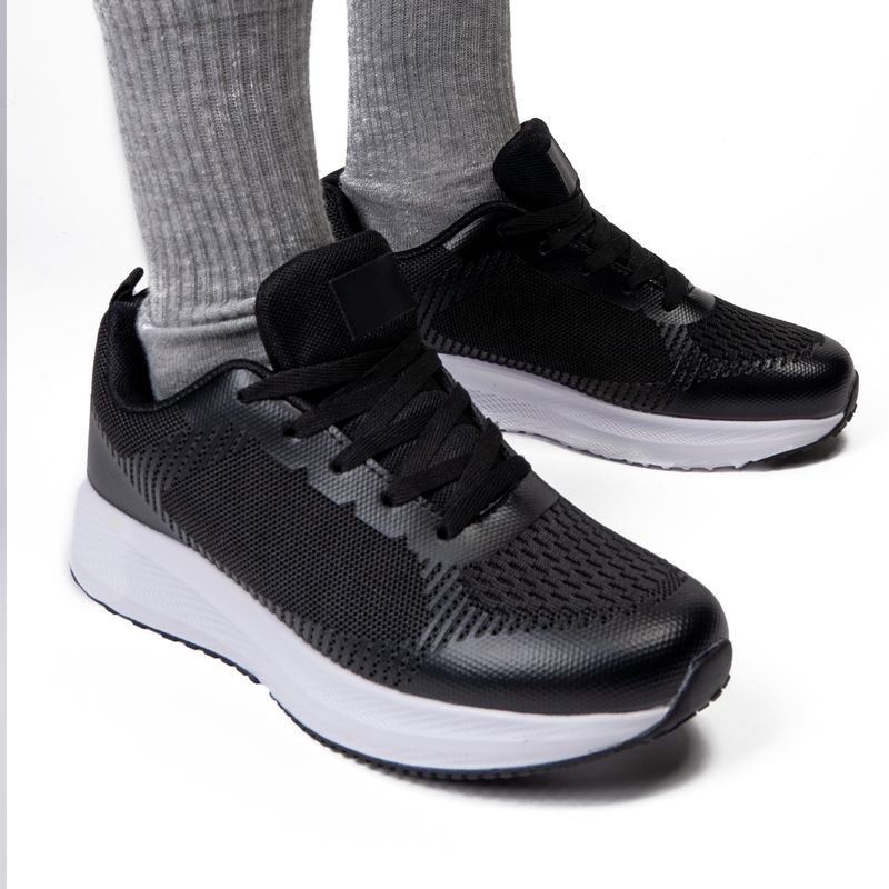 APOSTOL - Zapatilla Hombre Negro Blanco Kansas Apóstol