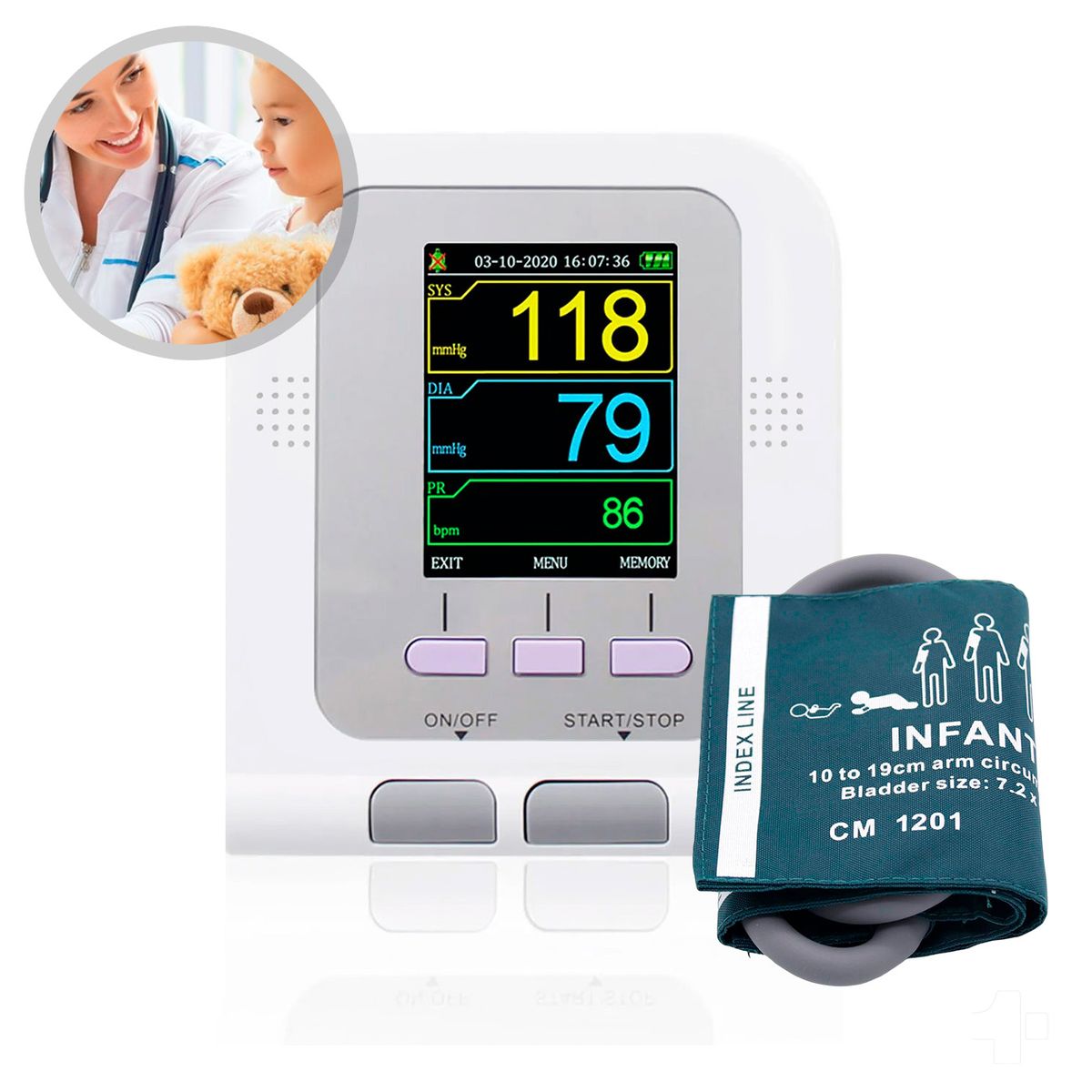 TOPMEDIC - Monitor Toma Presión Arterial Contec 08A BRZ Pediatrico