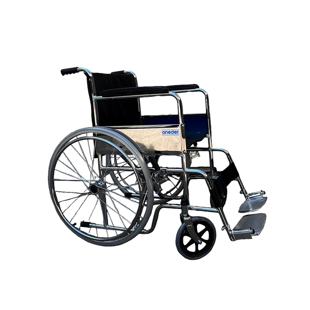 ONEDER - Silla De Ruedas Ruedas Macizas Plegable Cromada Oneder KJT601