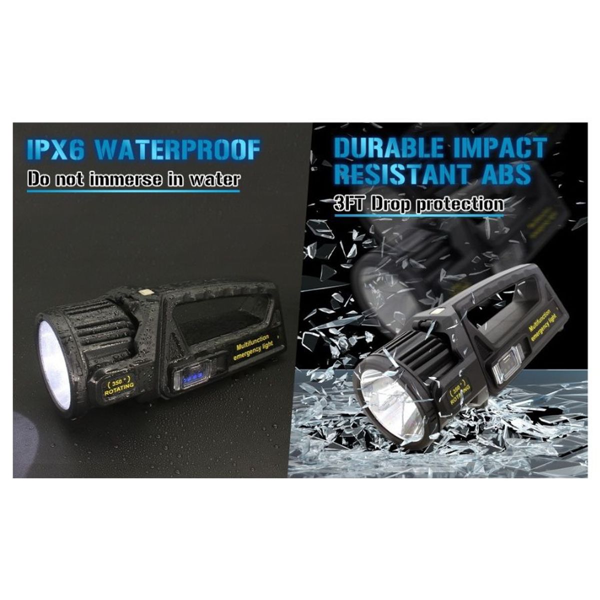 GENERICO - Linterna Reflector Recargable Solar Linterna Led