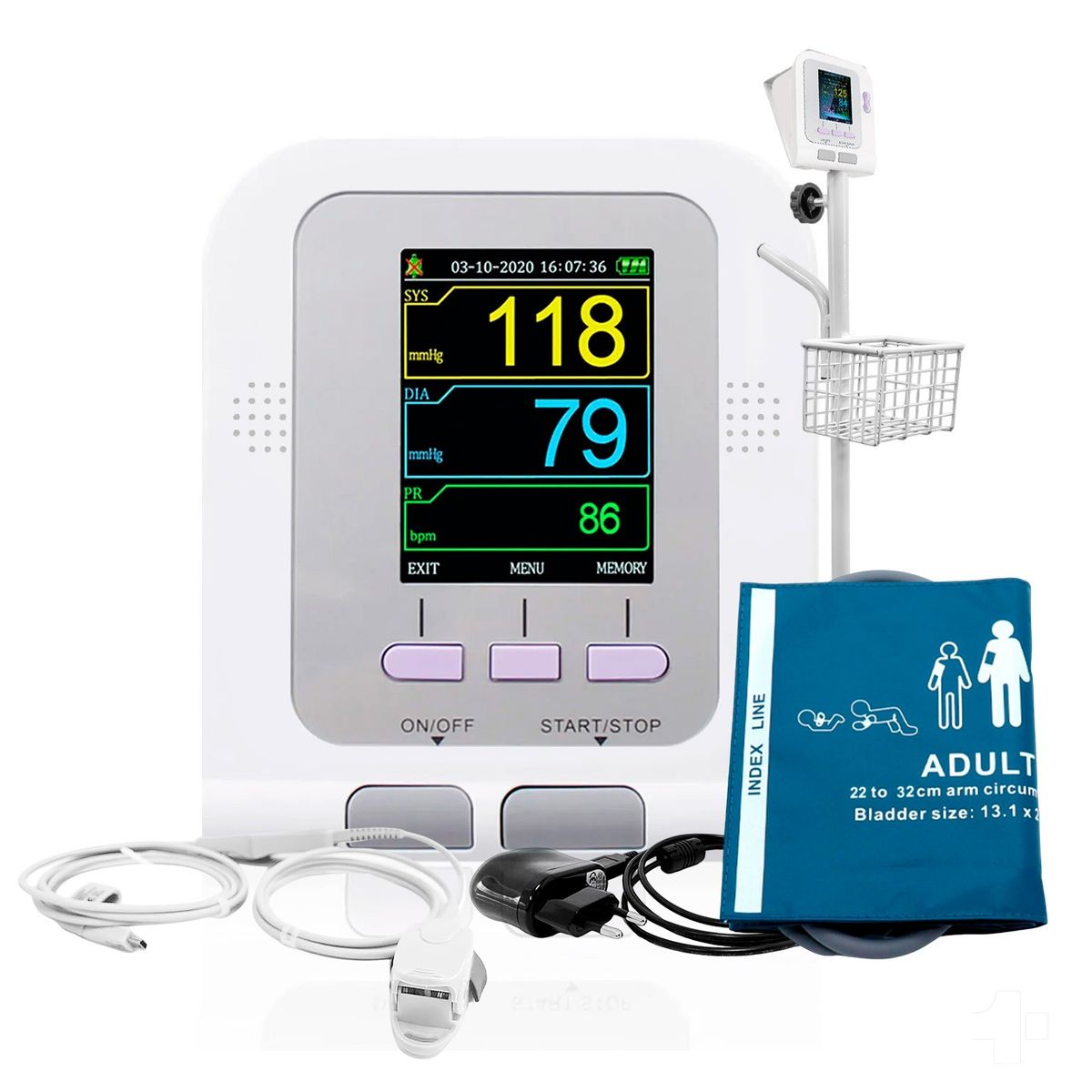 Monitor Signos Vitales Contec 08a Spo2 Brazalete Adulto Pedestal, marca TOPMEDIC - Foto Principal