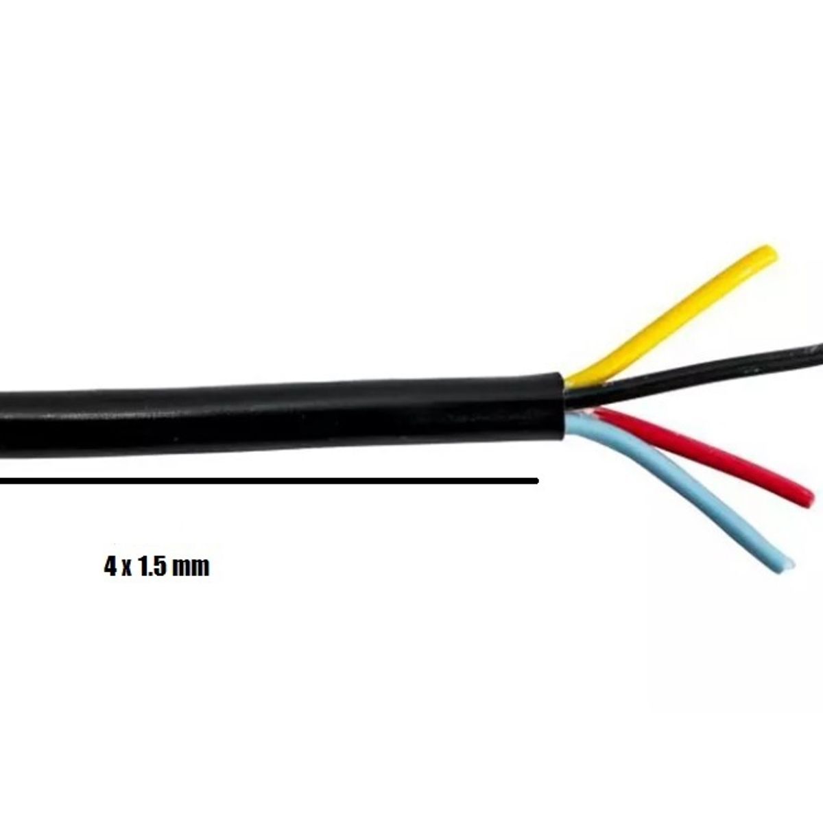 GENERICO - Córdon negro 4 x 1,5mm Rollo continuo de 50 mts