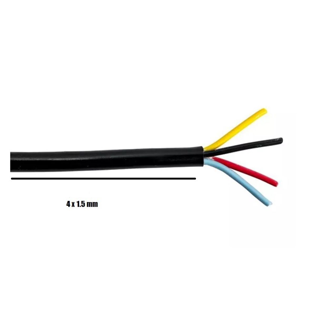 GENERICO - Córdon negro 4 x 1,5mm Rollo continuo de 50 mts