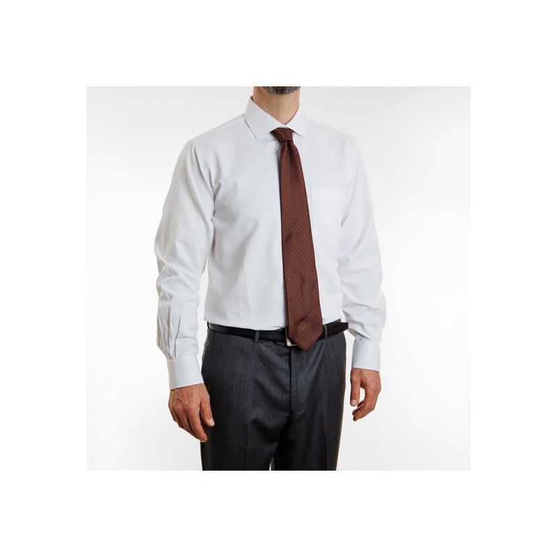 VANDINE - Camisa Etiqueta Roja Texturada Blanca I24-1 VANDINE