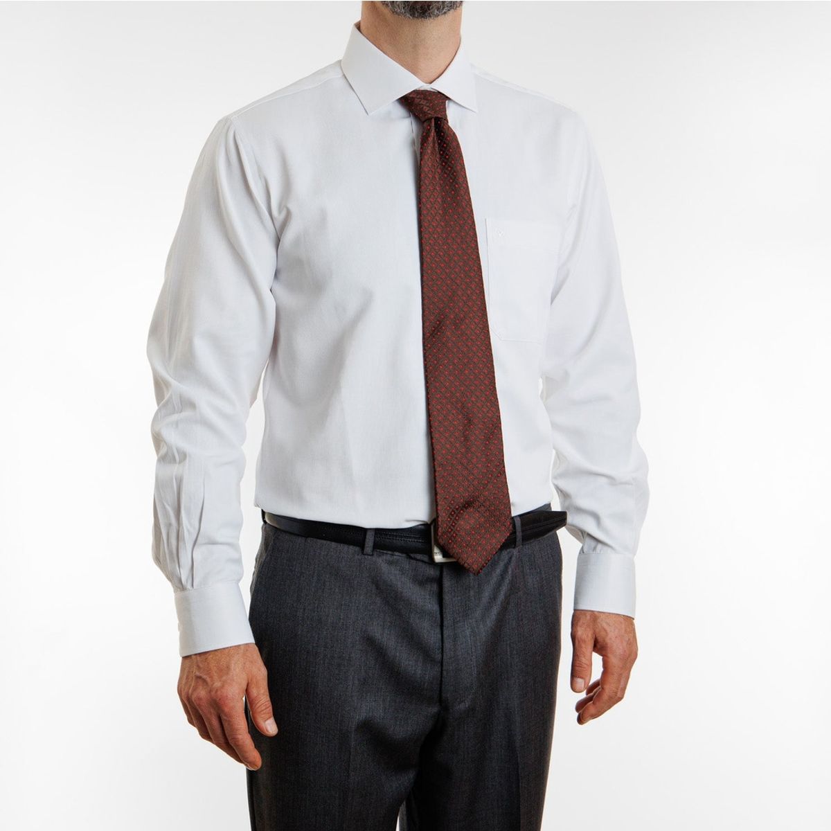 VANDINE - Camisa Etiqueta Roja Texturada Blanca I24-1 VANDINE