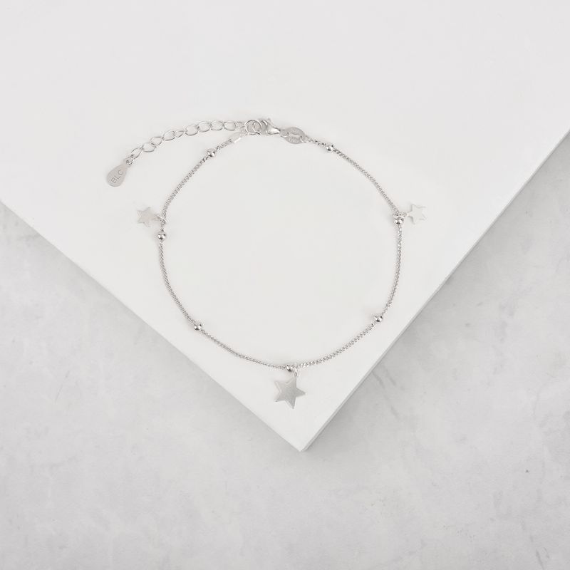 BY LAS CAYETANAS - Pulsera nudos con Estrellas en Plata 925