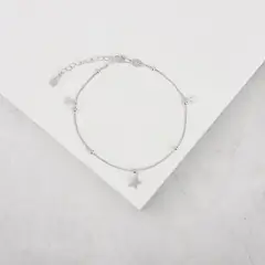 BY LAS CAYETANAS - Pulsera nudos con Estrellas en Plata 925