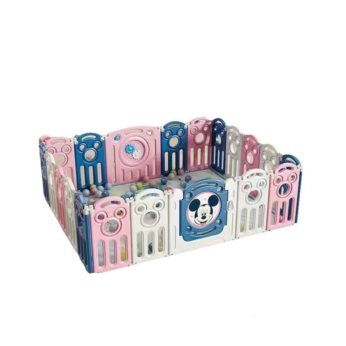 LUBABYCAS - Corral 1.5*1.8m Rosado Con Alfombra Lubabycas