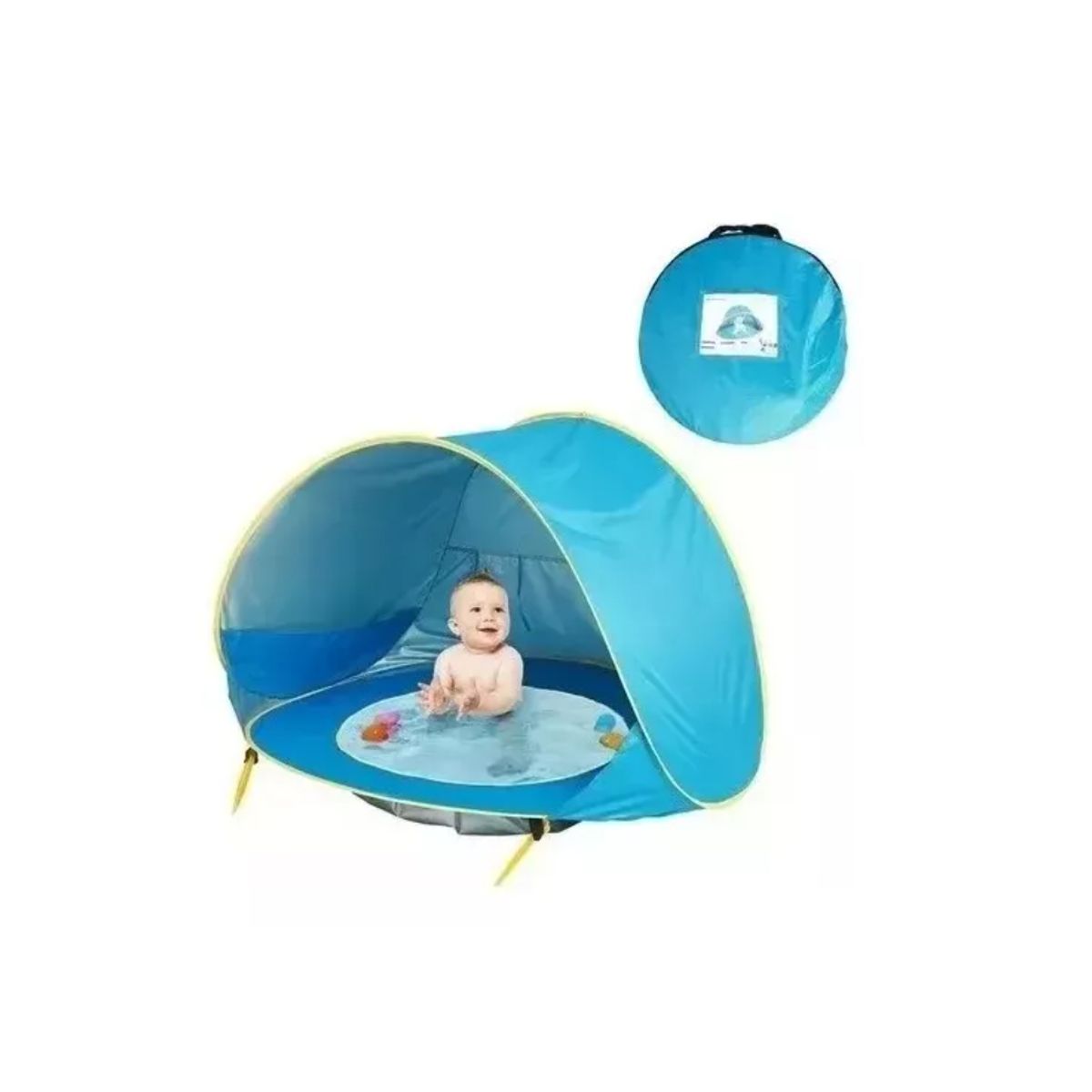 GENERICO - Carpa piscina para bebe 2 en 1 con Protección UV Azul