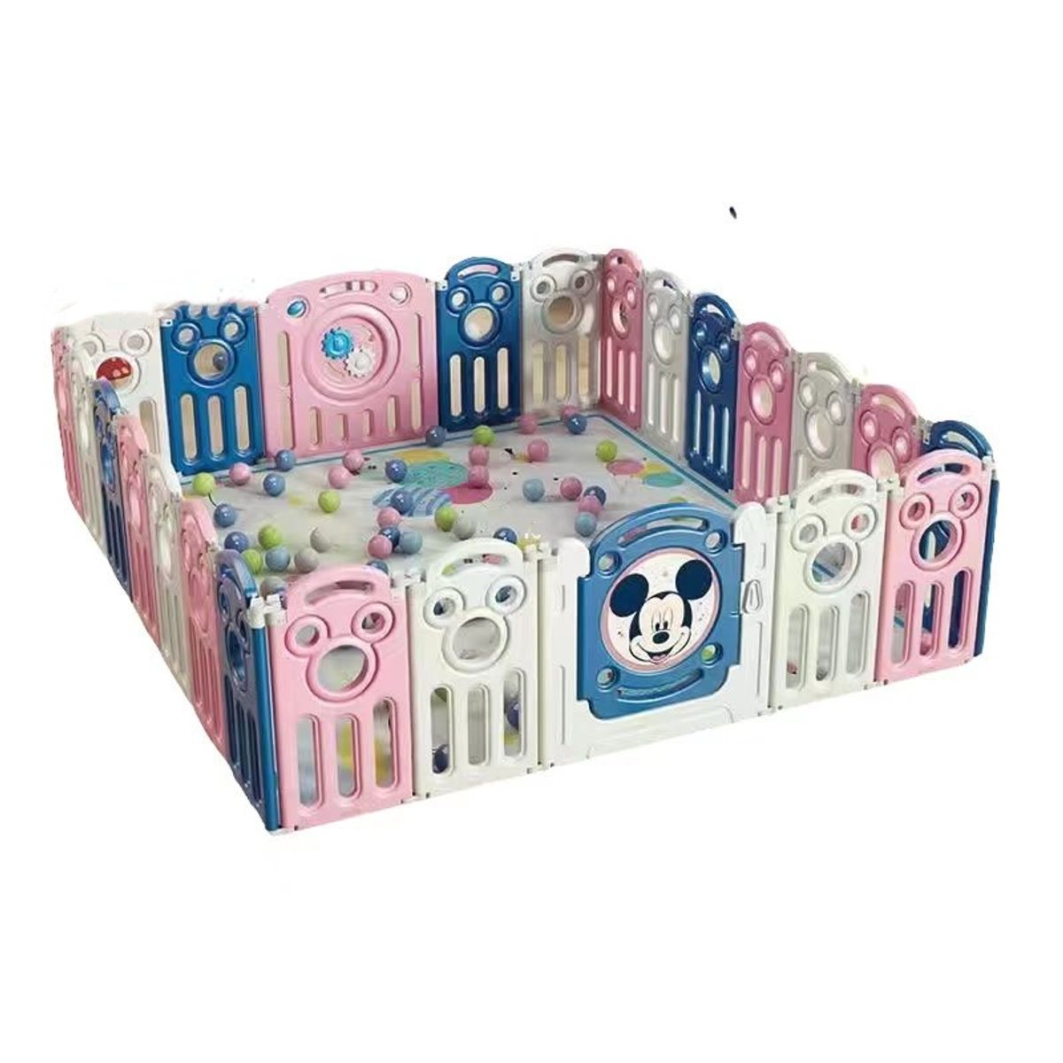 LUBABYCAS - Corral 1.8*2.1m Rosado Con Alfombra Lubabycas