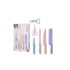GENERICO - Set De 6 Cuchillos Colores Cocina Decoracion