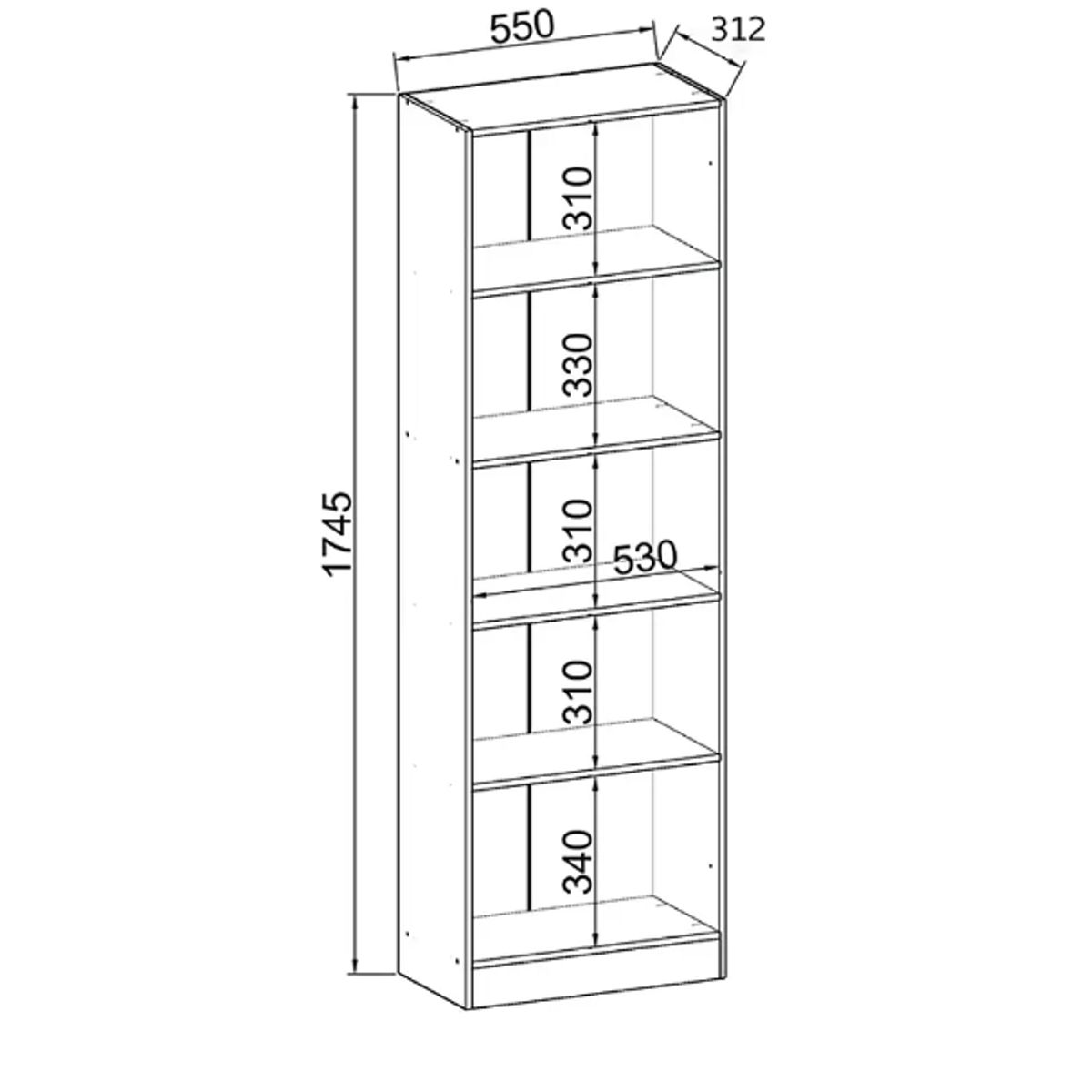 BE DESIGN - Estante Paraná Blanco 5 Niveles