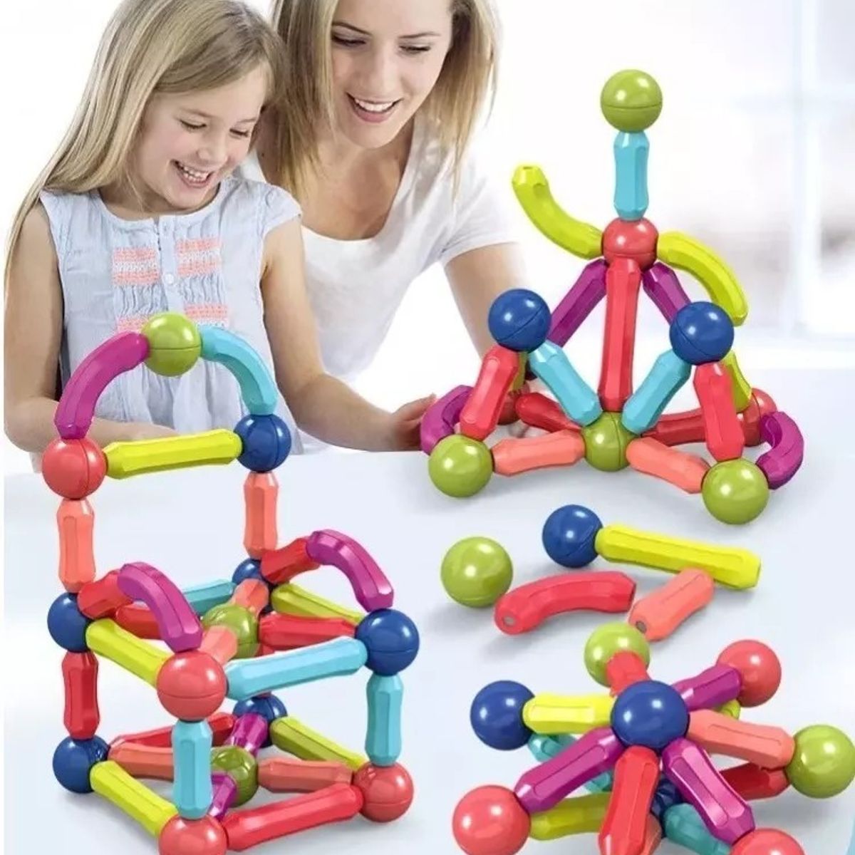 GENERICO - Juego De Varillas Magnéticos Juguete Didáctico Bloques