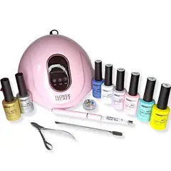 GENERICO - Kit Para Uñas Permanentes Cherimoya 8ml Lampara 54watts
