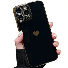 BANANA TIENDA - Carcasa Corazones Para iPhone 15 Pro Negro