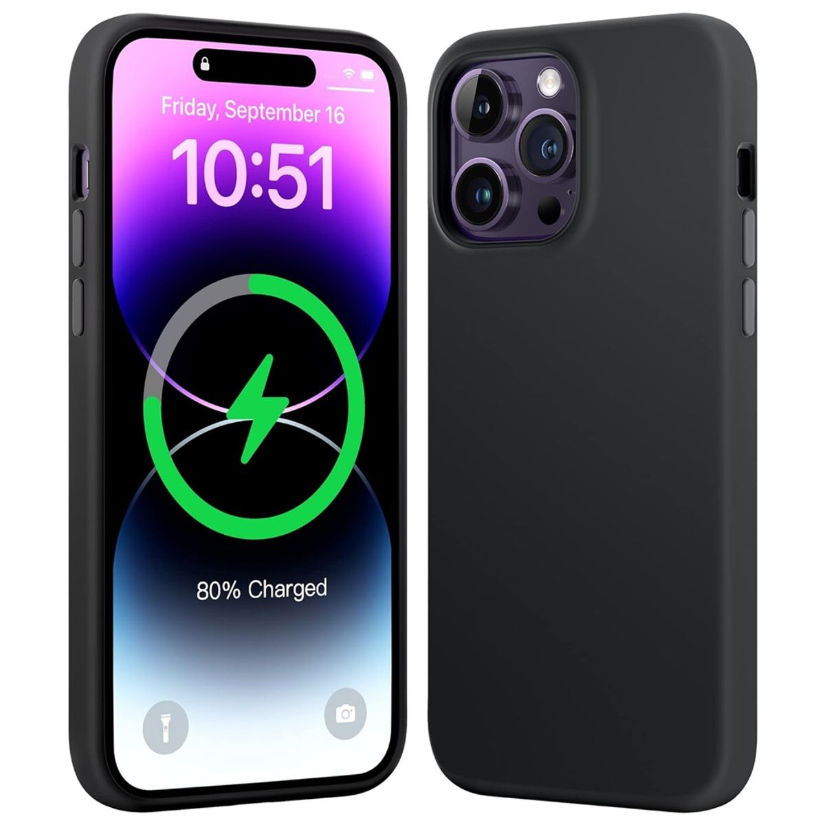 GENERICO - Carcasa Silicona para iPhone 15 Pro Max Negro Magnetica