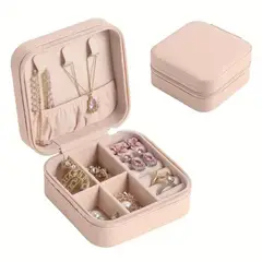 GENERICO - MIni joyero especialmente para viajes color rosado palo