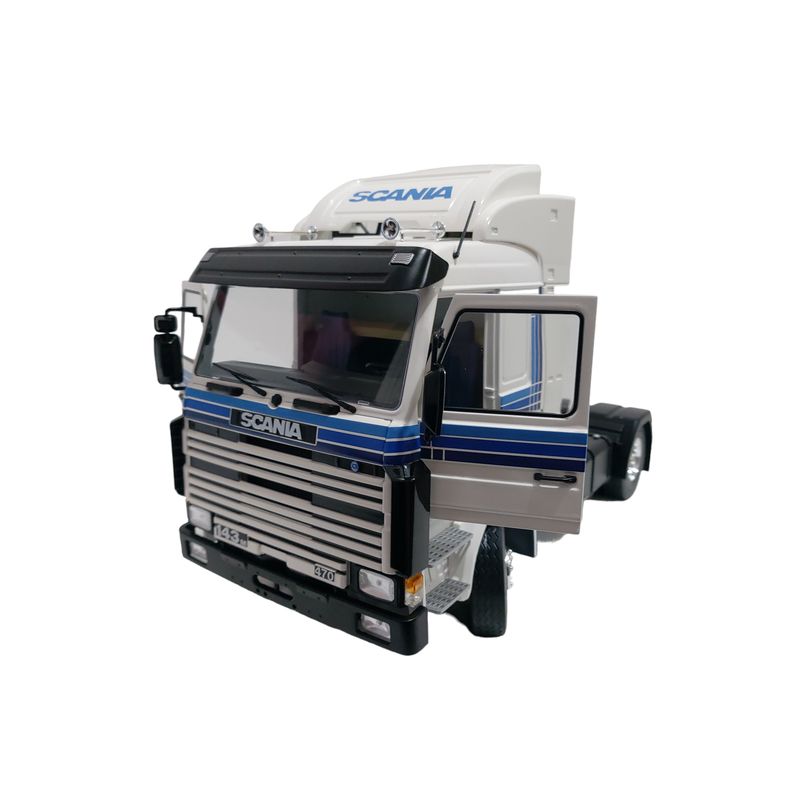 GENERICO - CAMION SCANIA 143 TOPLINE BLANCO/AZUL ESCALA 1:18