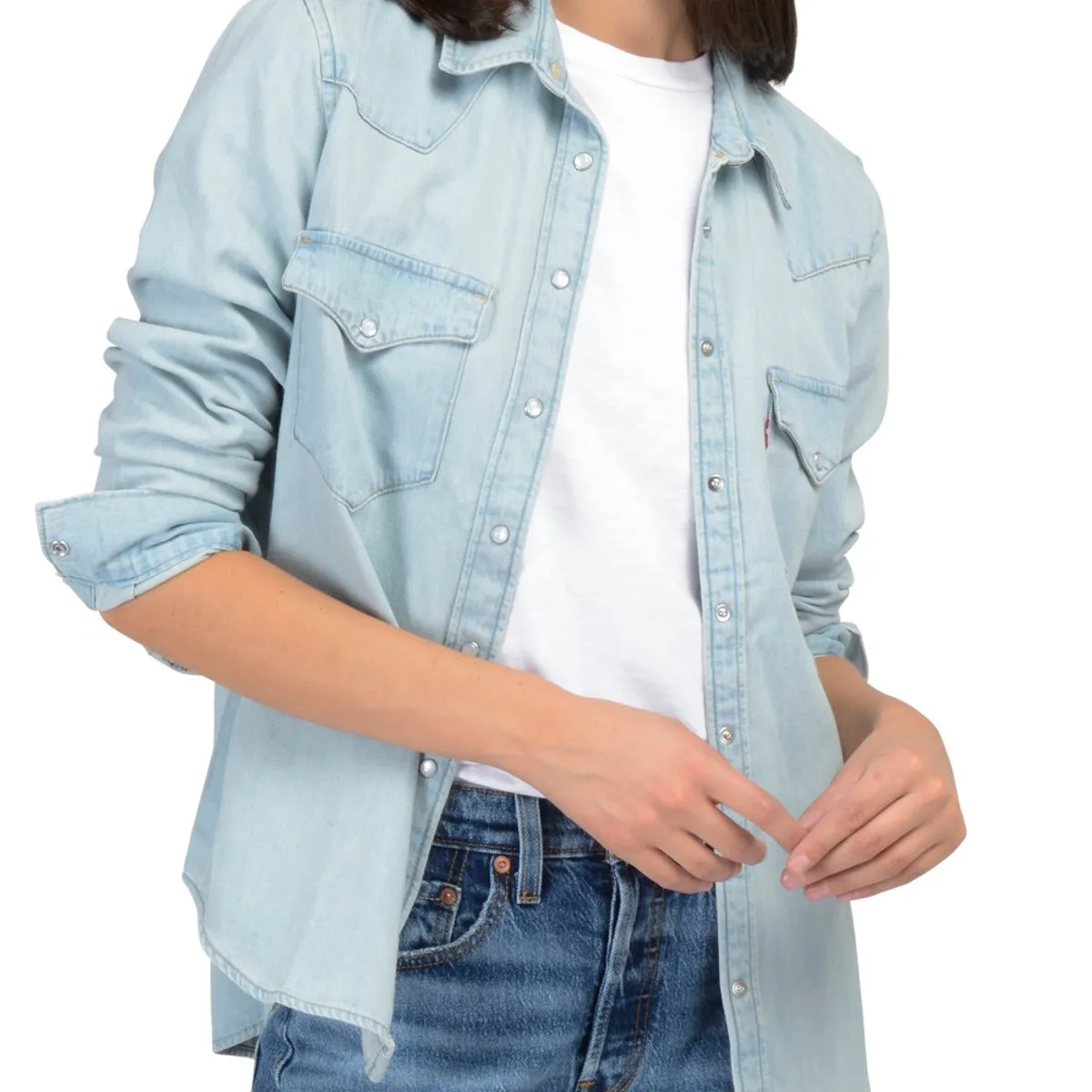 LEVIS - Blusa Mujer Lisa Azul Levis