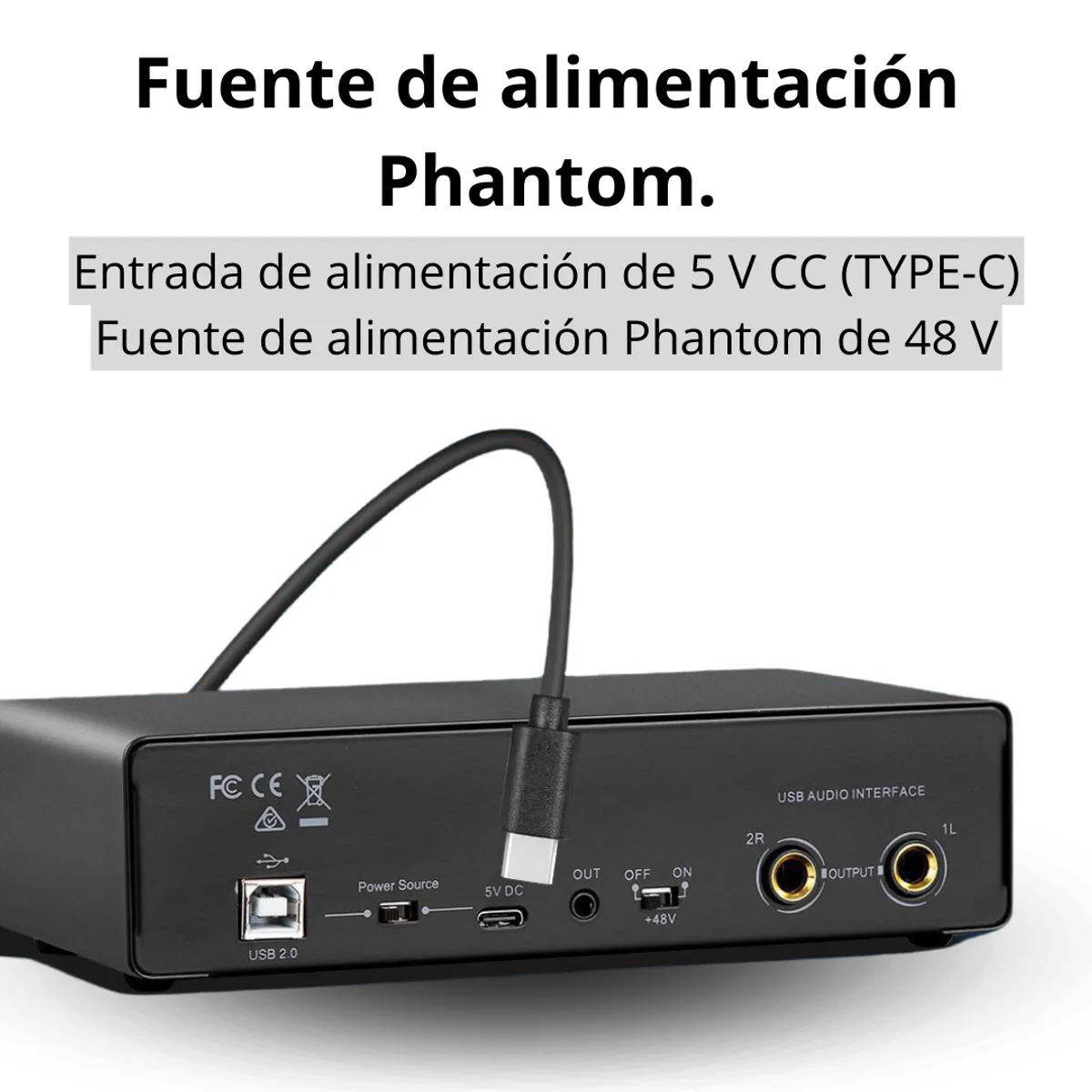 CRUSEC - Interfaz De Audio Tarjeta De Sonido Phantom Pc Estudio Mic