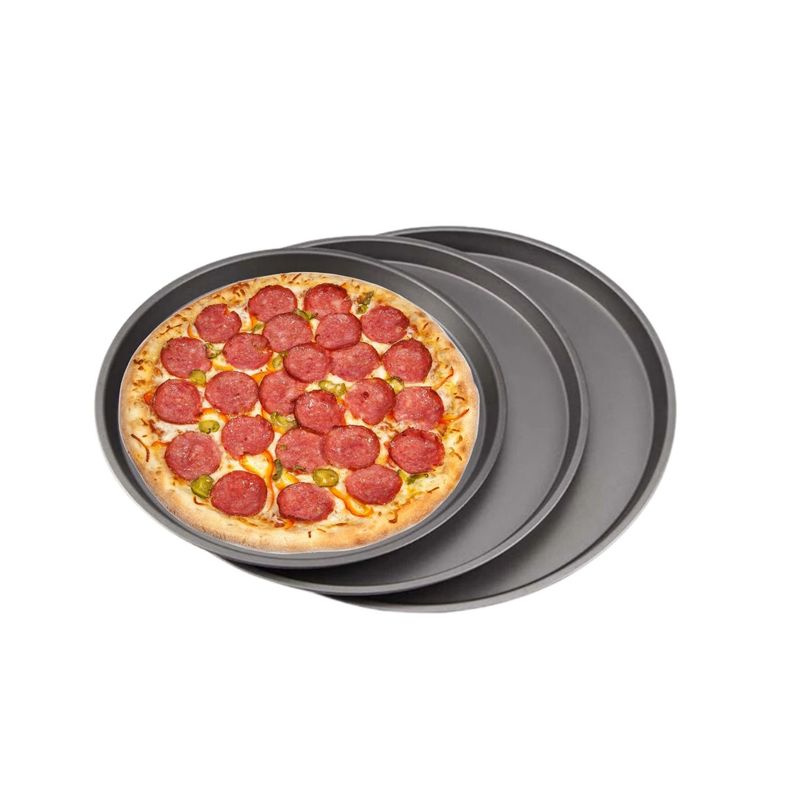 SANTU HOME & DECO - Pack 3 Bandejas de Horno para Pizza Mix de Tamaños