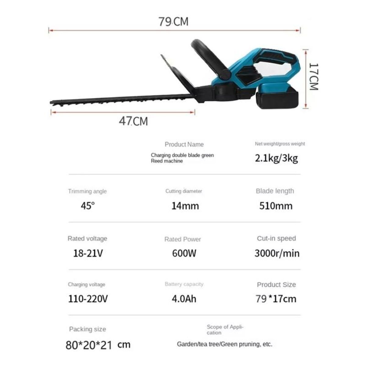 GENERICO - Cortasetos De Pasto Podadora Jardin Bateria Recargable 20v
