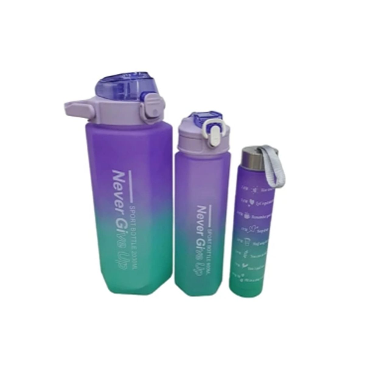 GENERICO - Botella Motivacional Triple Purpura 2Ltr 900ml 300ml