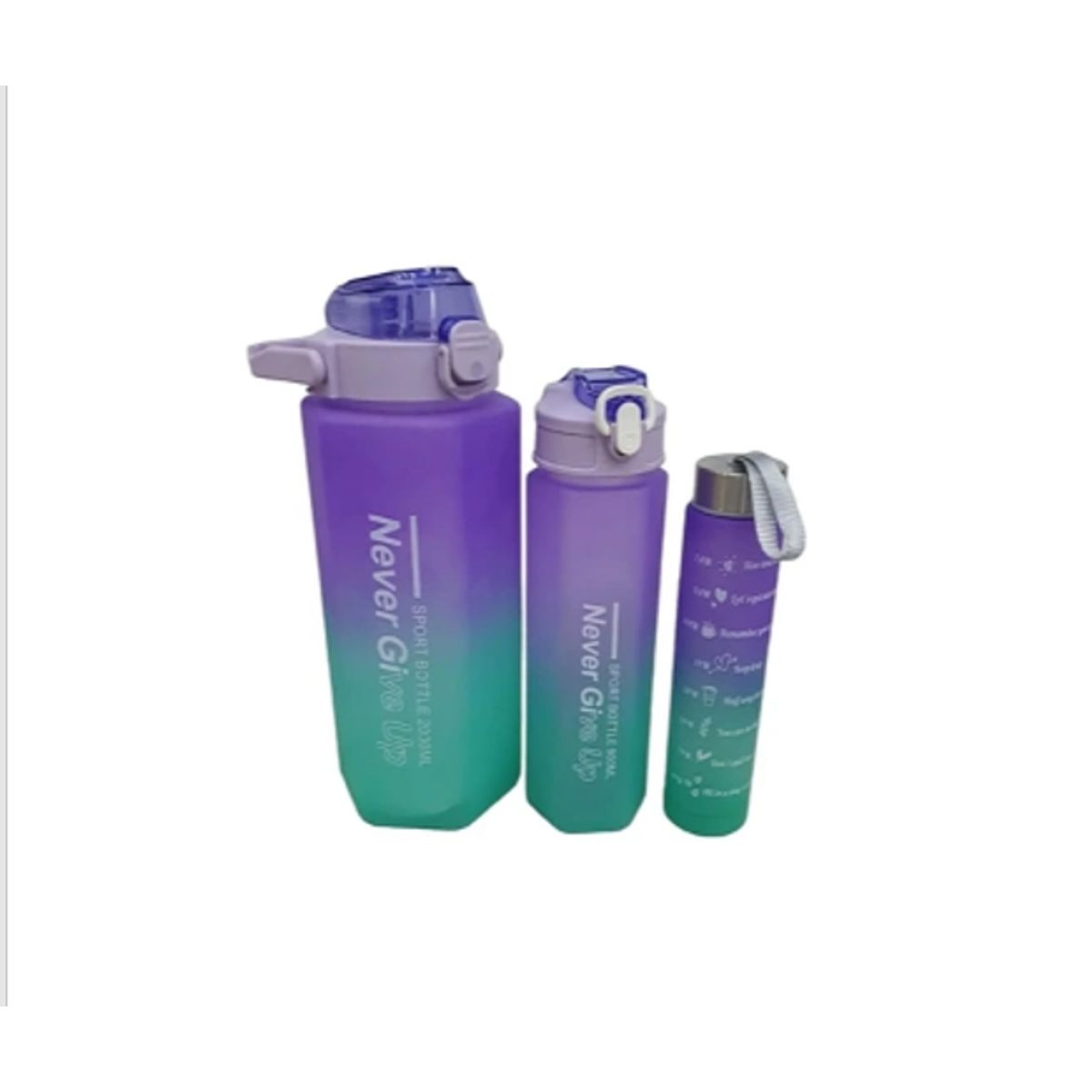 GENERICO - Botella Motivacional Triple Purpura 2Ltr 900ml 300ml