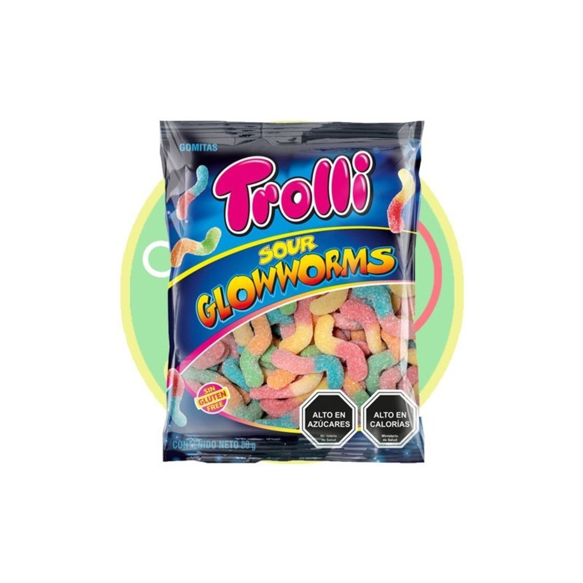 TROLLI - Pack X 5 Gusanitos Acidos 80g Trolli Sin Gluten TROLLI