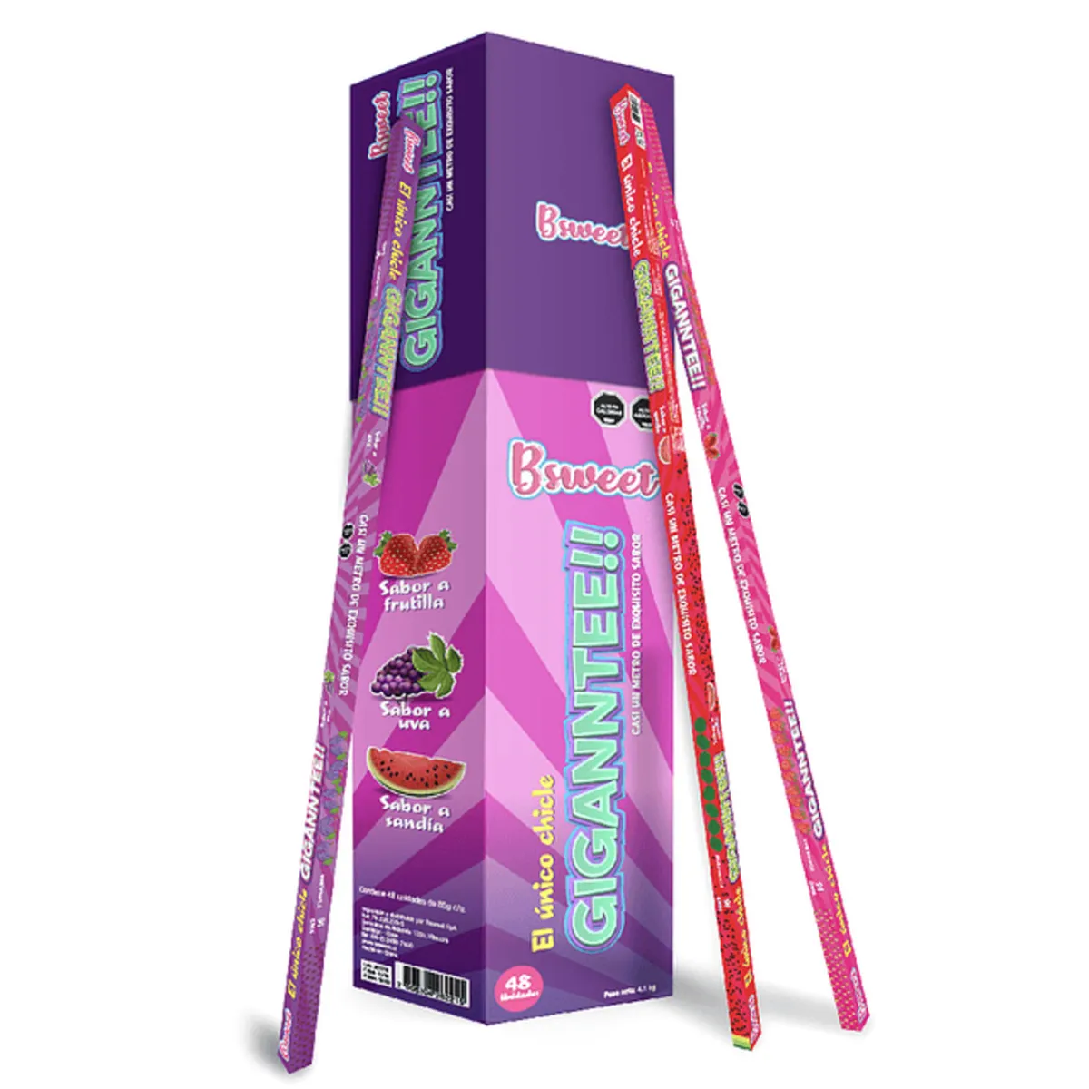 GENERICO - Pack x 5 Chicles Gigantes 1 Mt Sorpresa Cumpleaños GENERICO