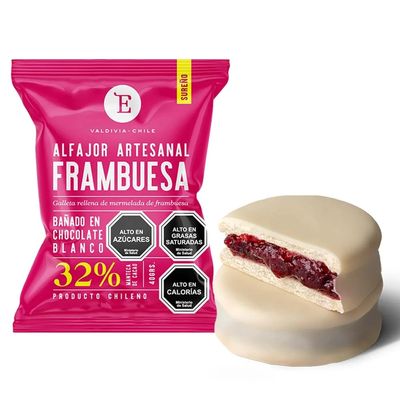 Imagen 2 del producto Alfajor Artesanal Frambuesa Choc Blanco 24x40 gr.