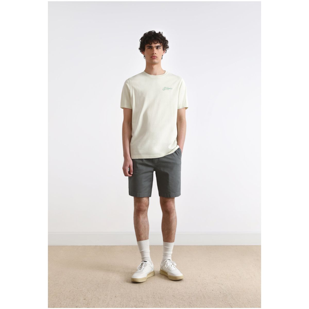 SCALPERS - Polera Print Texto Trasero Light Mint