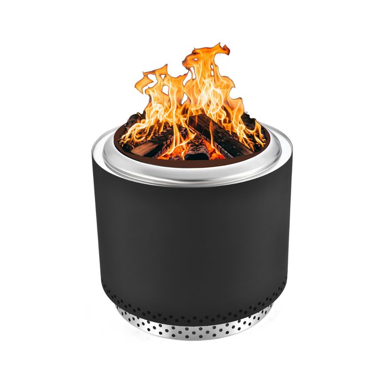 KALTEMP - Brasero K-Fire Negro 50 Kaltemp + Base - Sin Humo Acero Inoxidable