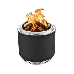 KALTEMP - Brasero K-Fire Negro 50 + Base - Sin Humo Acero Inoxidable