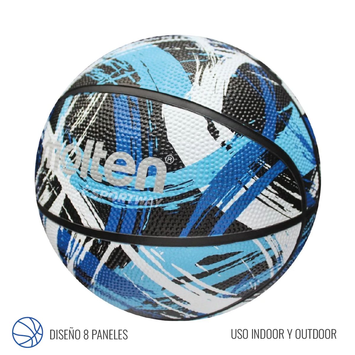 MOLTEN - Balon Basquetbol Molten BF1601 Azulino/Negro Talla 7