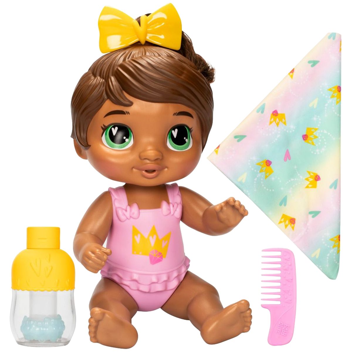 BABY ALIVE - Muñeca Baby Alive Burbujas Relajantes Sophia Sparkle Cabello Castaño