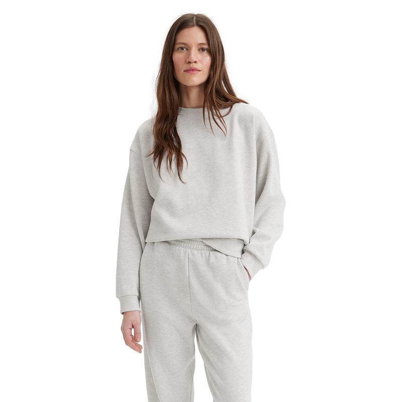 LEVIS - Polerón Mujer Regular Fit Mini Logo Gris Levis.