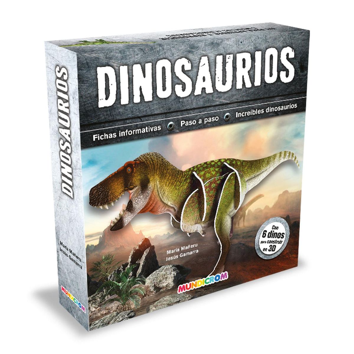 MUNDICROM - DINOSAURIOS... KIT DE CONSTRUCCIÓN + LIBRO